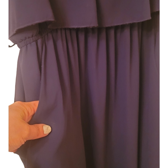 COSTA BLANCA Navy Dress with Adjustable Straps & Pockets - Picture 3 of 4